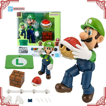 In Stock Genuine Bandai Super Mario Model Kit SHF Luigi Anime Action F