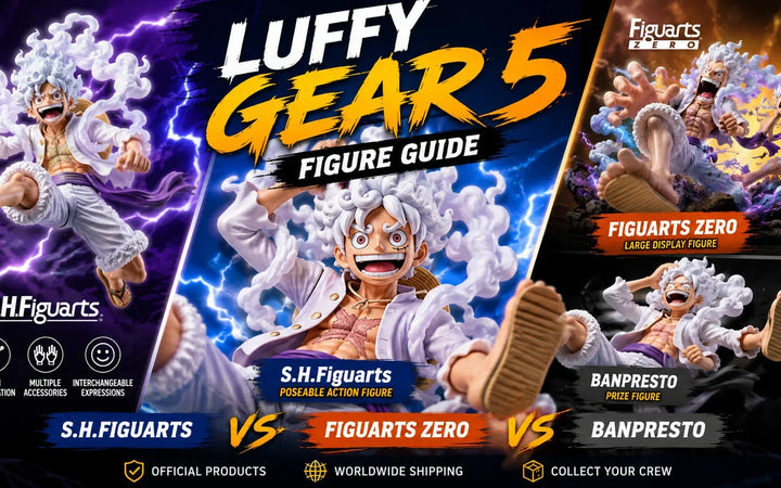 Guia de Bonecos do Luffy Gear 5: S.H.Figuarts vs Figuarts ZERO vs Banpresto