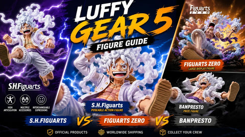 Guia de Bonecos do Luffy Gear 5: S.H.Figuarts vs Figuarts ZERO vs Banpresto