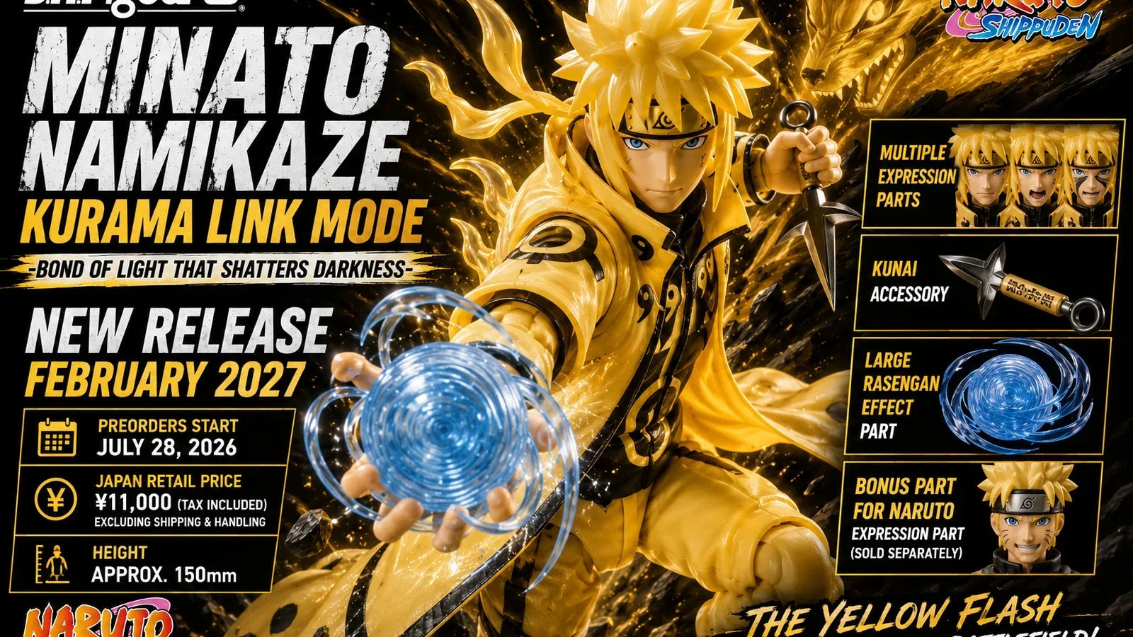 S.H.Figuarts Minato Namikaze Kurama Link Mode: Price, Release Date and Accessories