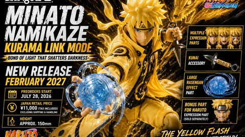 S.H.Figuarts Minato Namikaze Kurama Link Mode: Preço, Data de Lançamento e Acessórios