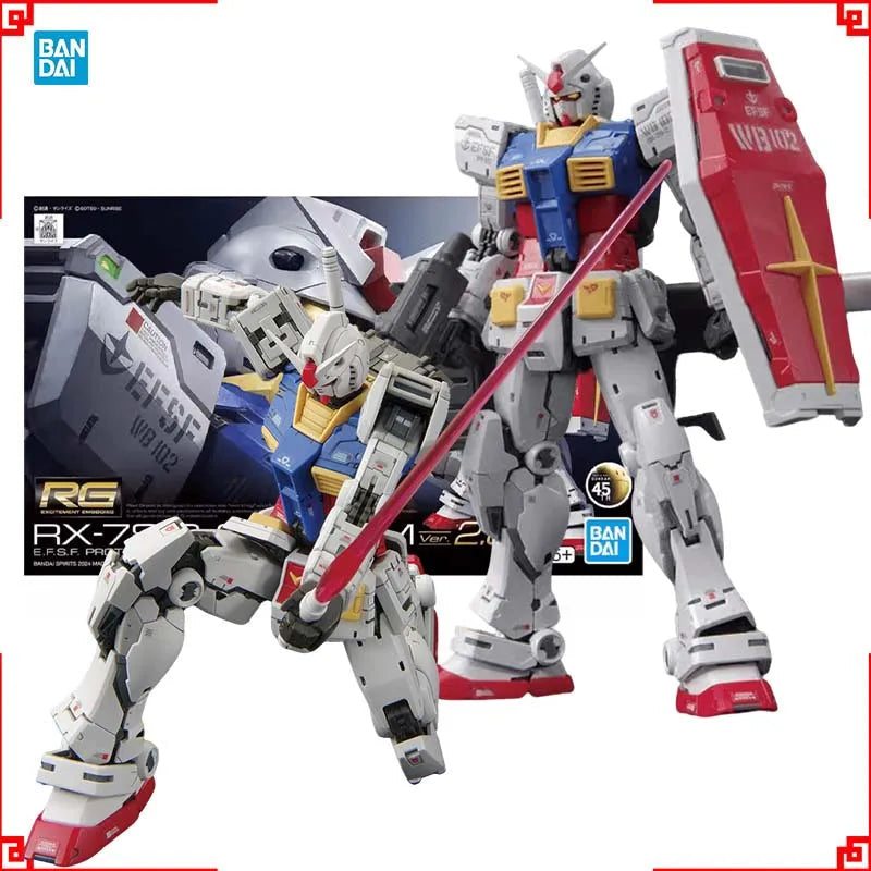 Bandai Gundam Model Kit RG RX-78-2 2.0 RGU Action Figure Gunpla Buildi