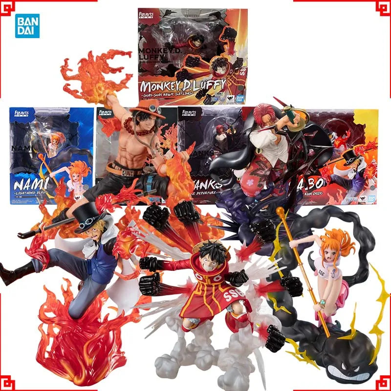 Bandai One Piece Anime Figure Figuarts ZERO Luffy Gum Hawk Nami Lightn
