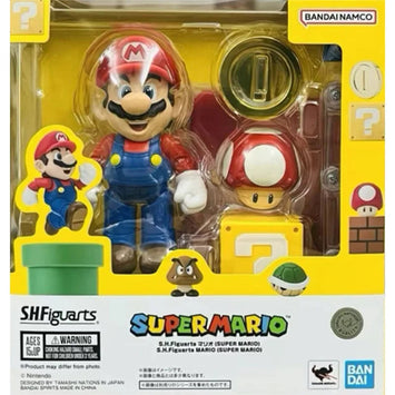 Bandai Super Mario Bros Anime Figure SHF Mario Action Figures High Pos