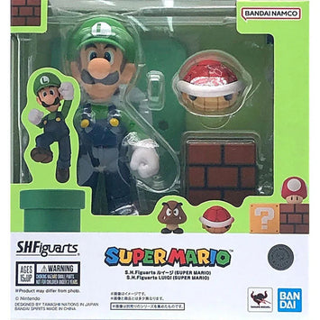 Bandai Super Mario Bros Anime Figure SHF Luigi Action Figures High Pos