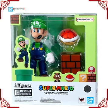 In Stock Genuine Bandai Super Mario Model Kit SHF Luigi Anime Action F